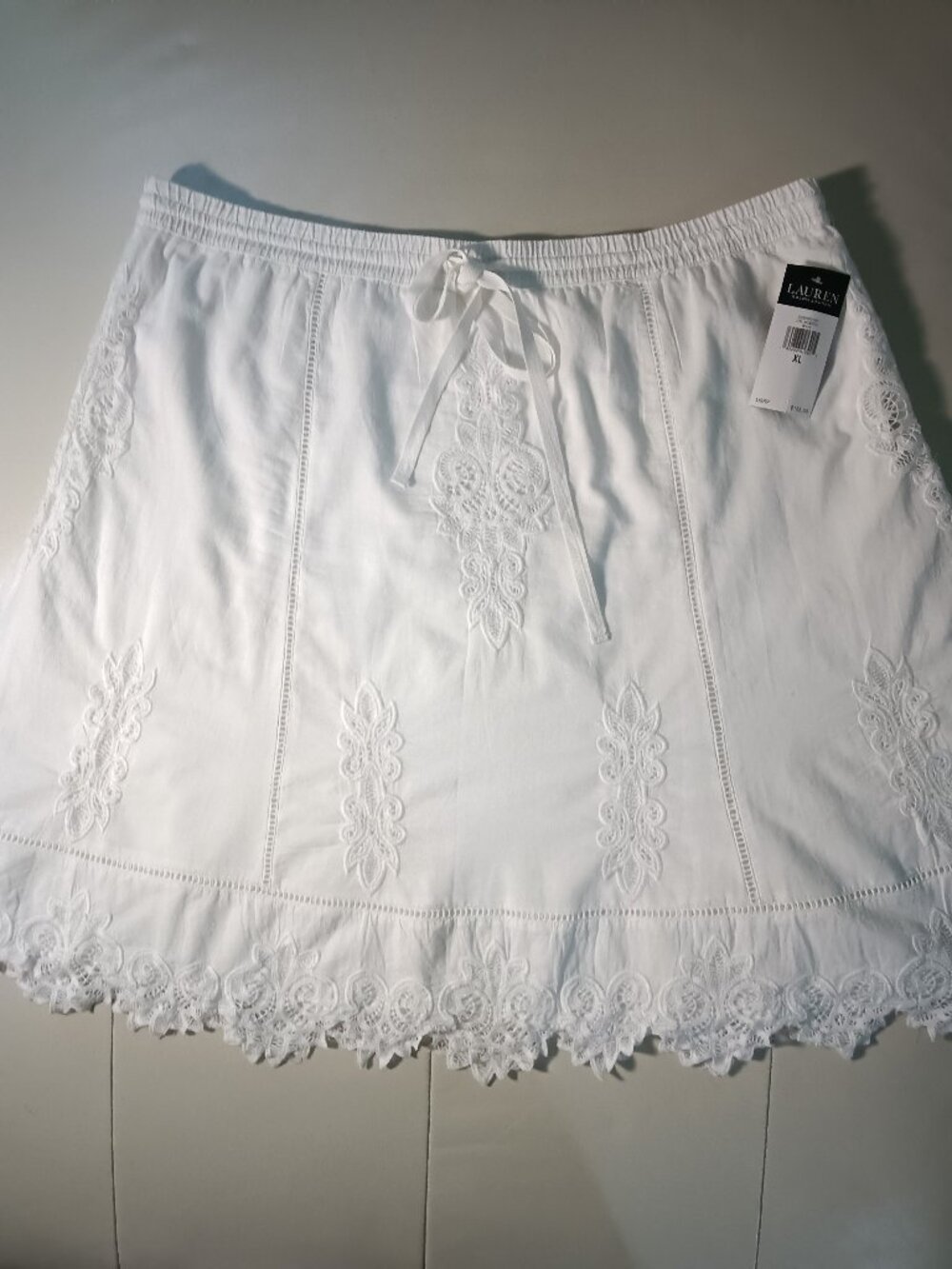 VTG Lauren Ralph Lauren Cotton Embroidered Skirt NWT